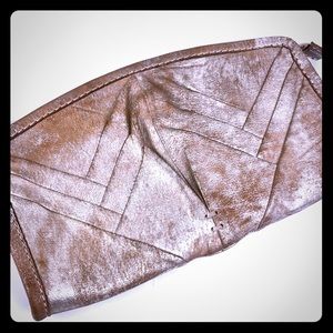 49 SQMI Metallic Tawny Nubuck Leather Clutch